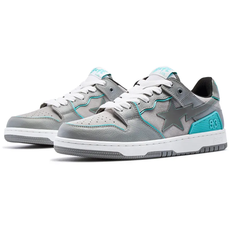 A Bathing Ape Bape SK8 Sta Grey Turquoise (1I70-191-011/1I70-291-011)