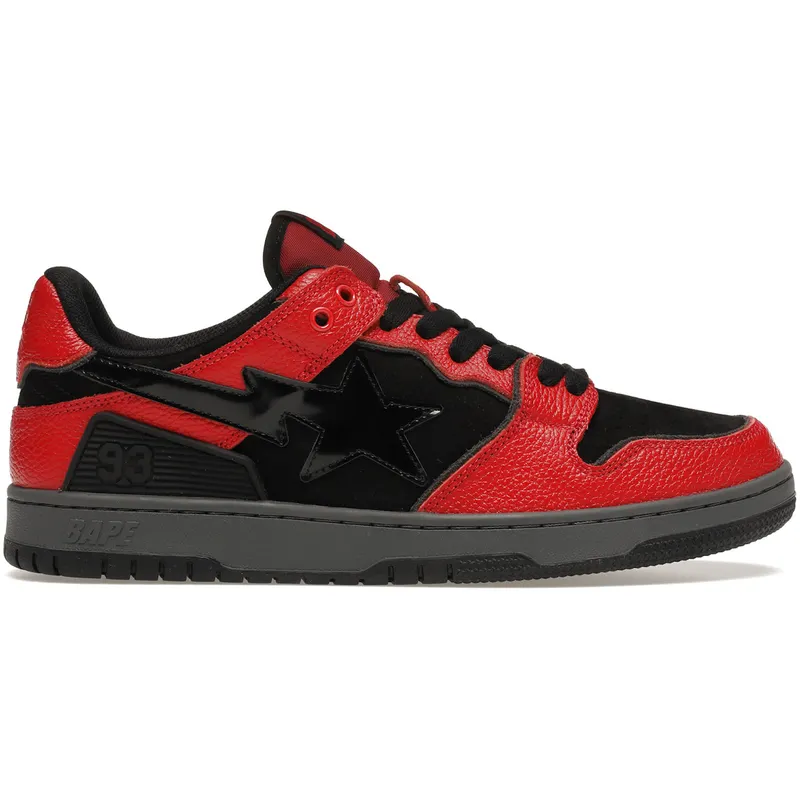 A Bathing Ape Bape SK8 Sta Red Black (001FWH801003_RED_A/001FWH802003)