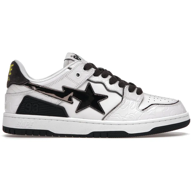 A Bathing Ape Bape SK8 Sta White Silver (001FWH801020_WHT_A)