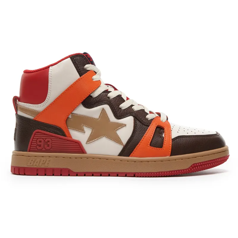 A Bathing Ape Bape Sta 93 Hi Red Orange Light Sand (001FWG701034X)
