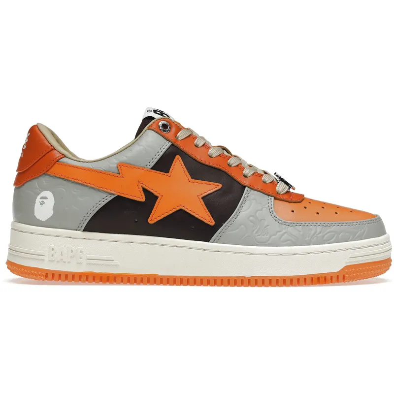 A Bathing Ape Bape Sta Low Grey Orange (001FWH701002_ORG_A/1H70-191-002/1H70-291-002)