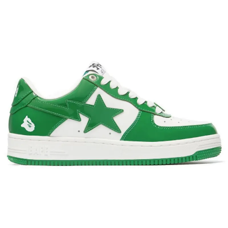 A Bathing Ape Bape Sta Patent Leather Green White (1I70-291-001/1I70-191-002)