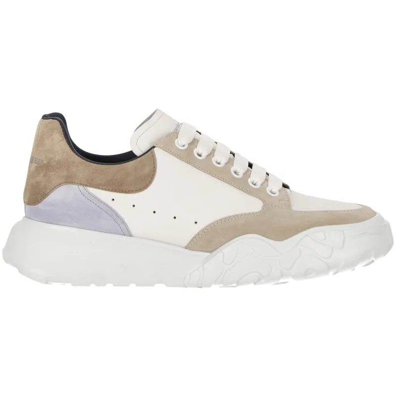 Alexander McQueen Court Trainers WHite Beige Lavender (705117 WICD1 9934)