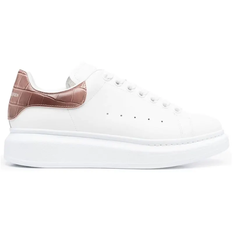 Alexander McQueen Oversized White Burnt Pink Croc (Women’s) (553770 WICG6 9886)