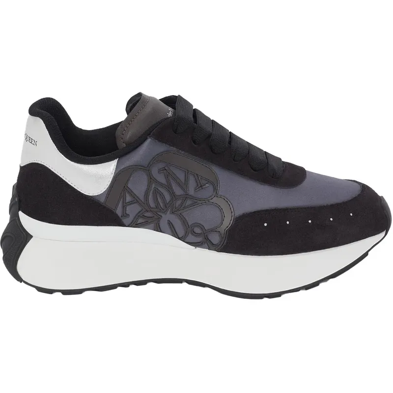 Alexander McQueen Sprint Runner Black Silver (Women’s) (687996 W4UI7 1676)
