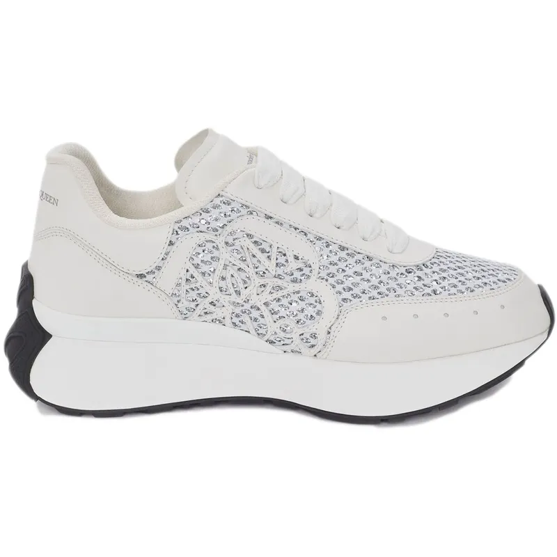 Alexander McQueen Sprint Runner White Glitter (Women’s) (687996 W4UT1 8389)