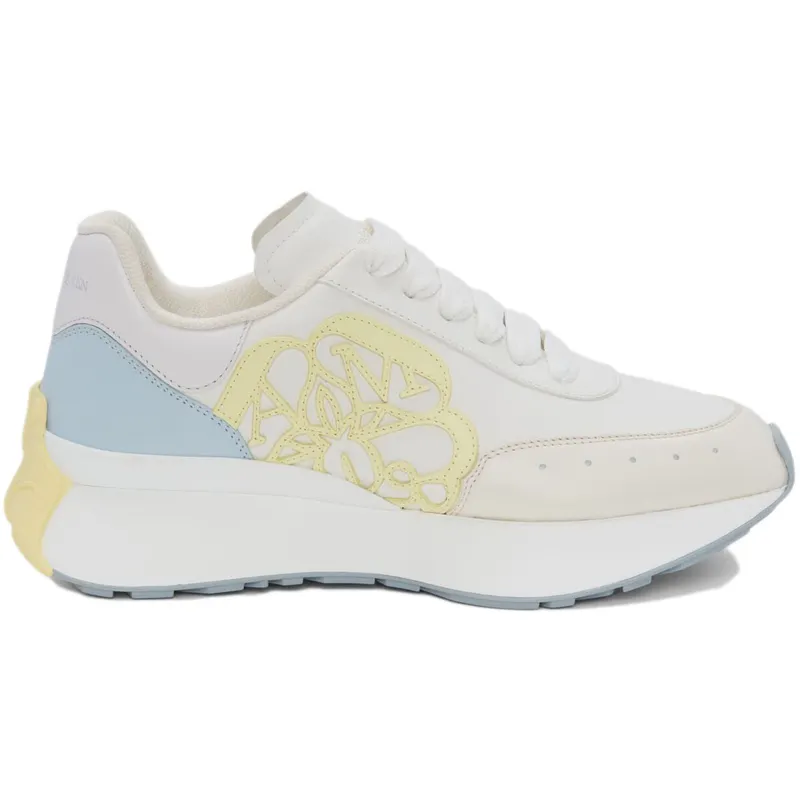 Alexander McQueen Sprint Runner White Pale Yellow (Women’s) (719166 WIC9L 8890)