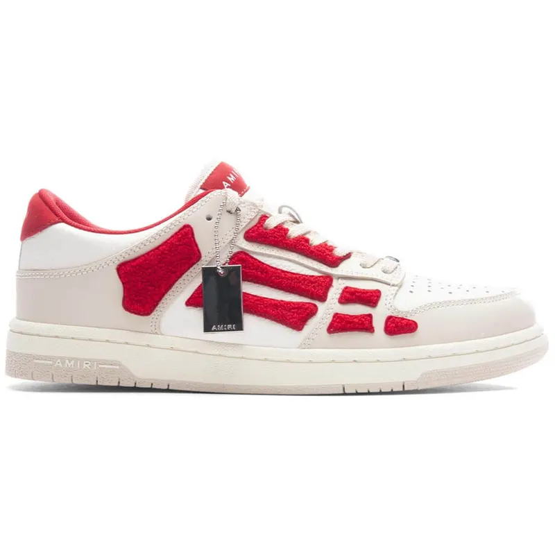 AMIRI Skel Top Low White Red Chenille (PF23MFS008-610)