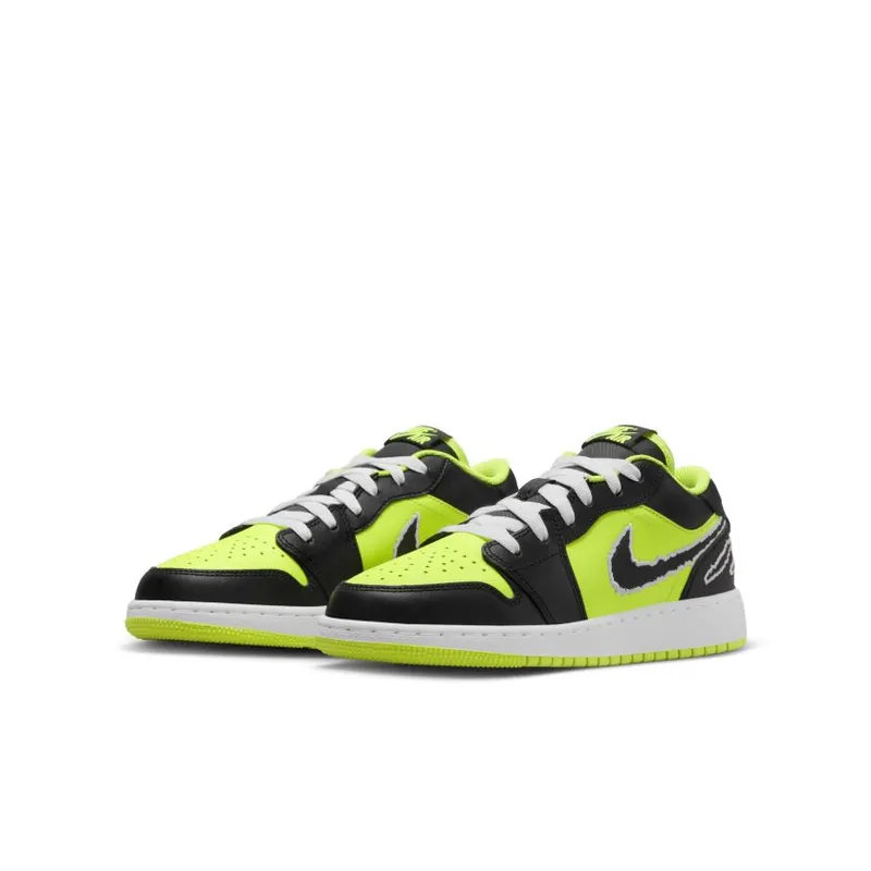Jordan 1 Low SE Black Cat Volt (GS) (DX6666-701)