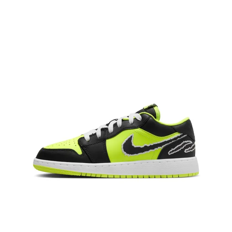 Jordan 1 Low SE Black Cat Volt (GS) (DX6666-701)