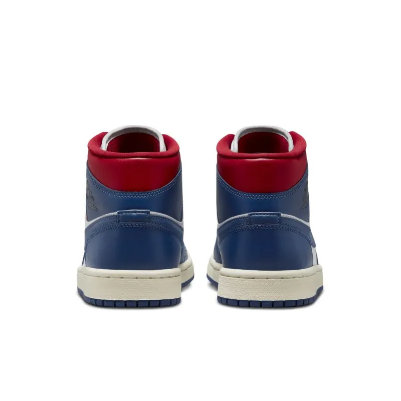Jordan 1 Mid French Blue Gym Red (Women’s) (BQ6472-146)
