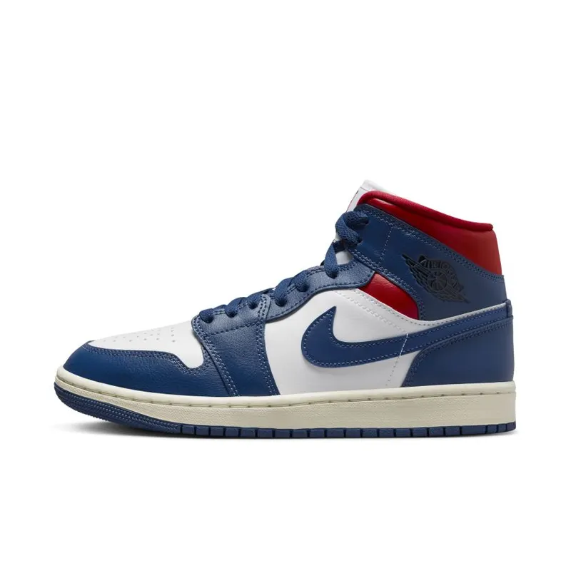 Jordan 1 Mid French Blue Gym Red (Women’s) (BQ6472-146)