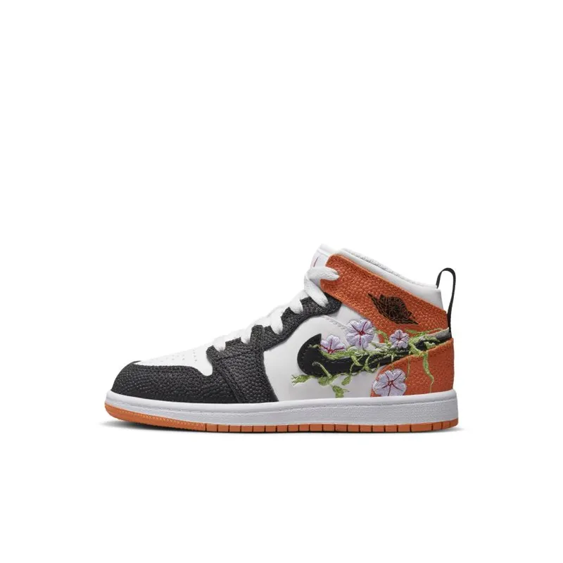 Jordan 1 Mid SE Basketball Blossom (PS) (DQ8393-100)