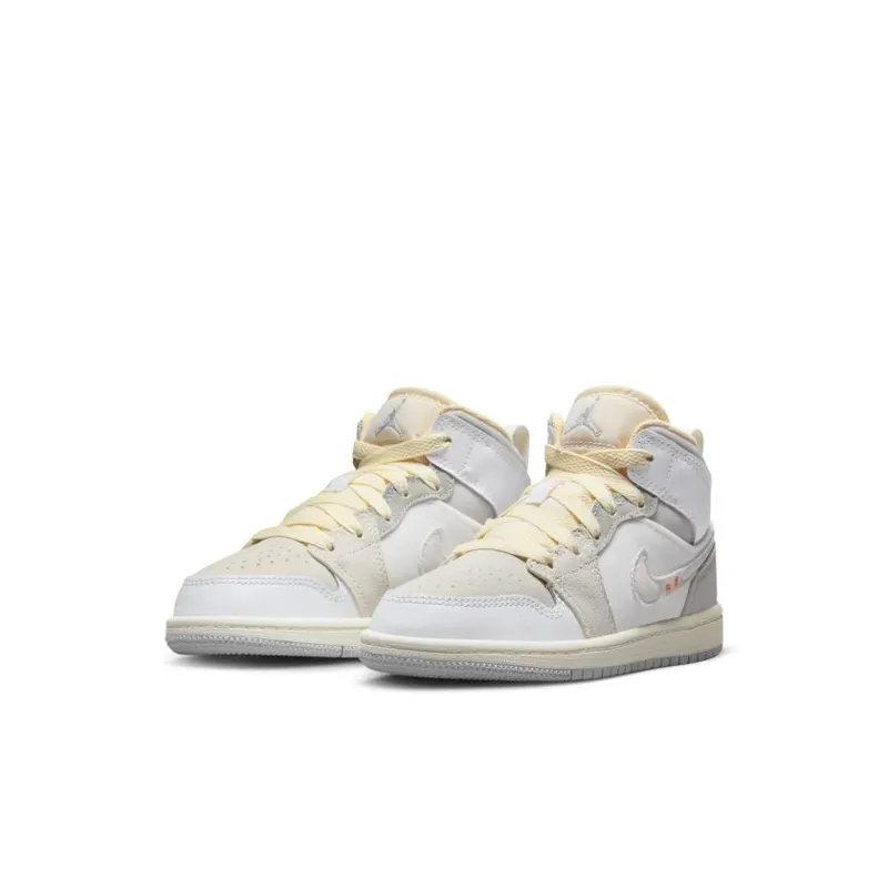 Jordan 1 Mid SE Craft Craft Inside Out White Grey (PS) (DQ3724-100)