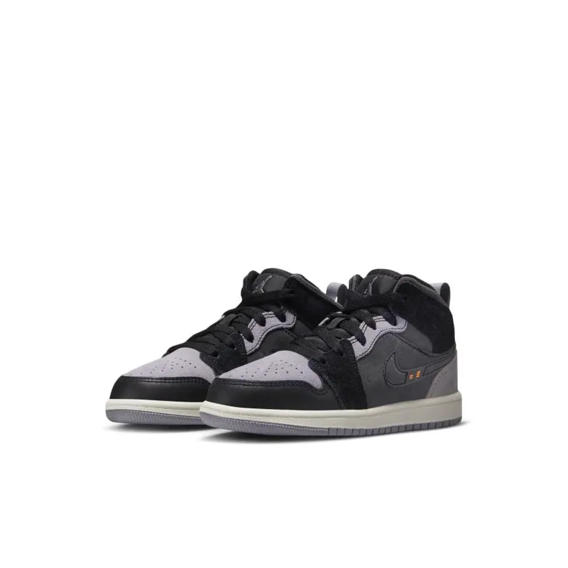 Jordan 1 Mid SE Craft Inside Out Black (PS) (DV0436-001)