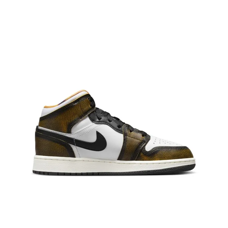 Jordan 1 Mid SE Orange Wear Away (GS) (DQ8418-071)