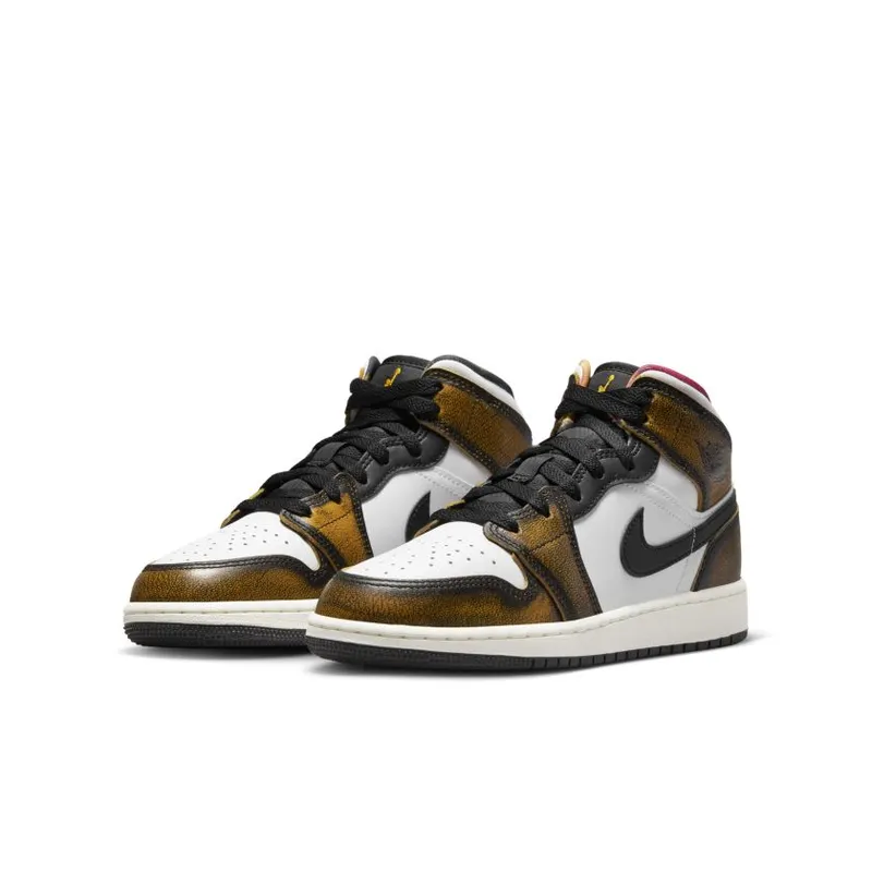 Jordan 1 Mid SE Orange Wear Away (GS) (DQ8418-071)