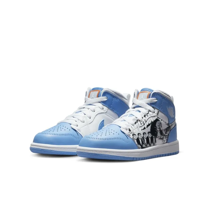 Jordan 1 Mid Sneaker School Game Winner (PS) (DR6493-100)