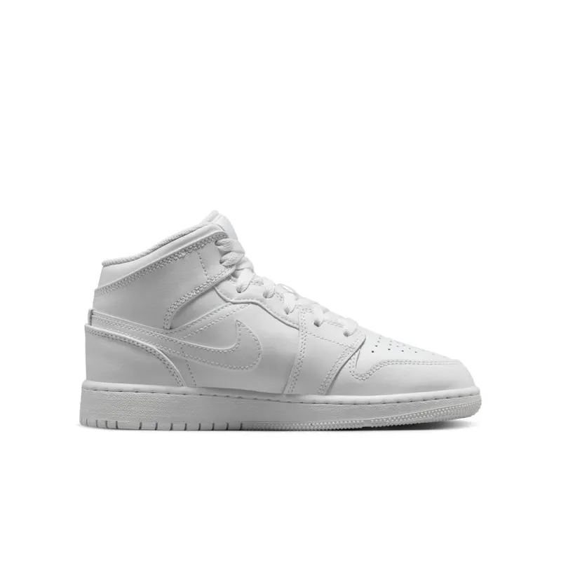 Jordan 1 Mid Triple White (2023) (GS) (554725-136)