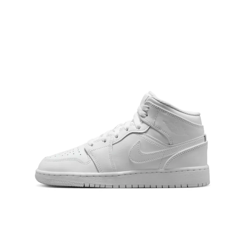 Jordan 1 Mid Triple White (2023) (GS) (554725-136)