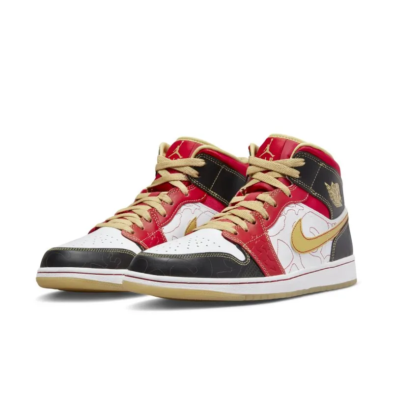 Jordan 1 Mid XQ White Black Sport Red (DV0576-176)