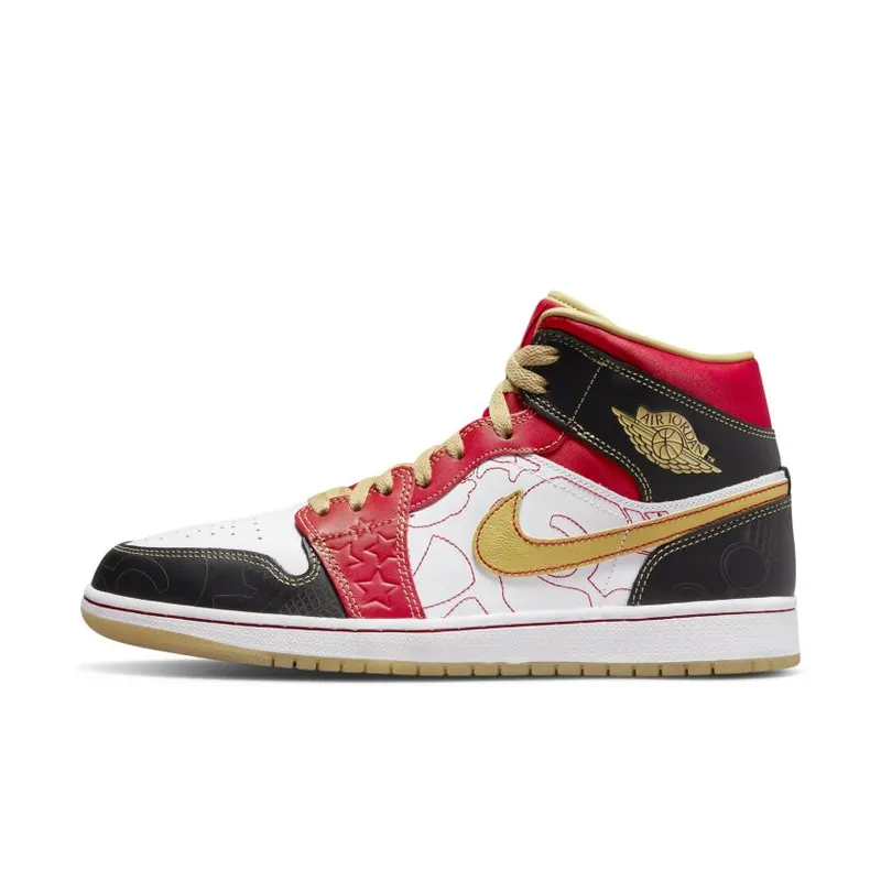 Jordan 1 Mid XQ White Black Sport Red (DV0576-176)