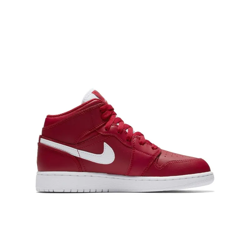 Jordan 1 Retro Mid Gym Red White (GS) (554725-600)