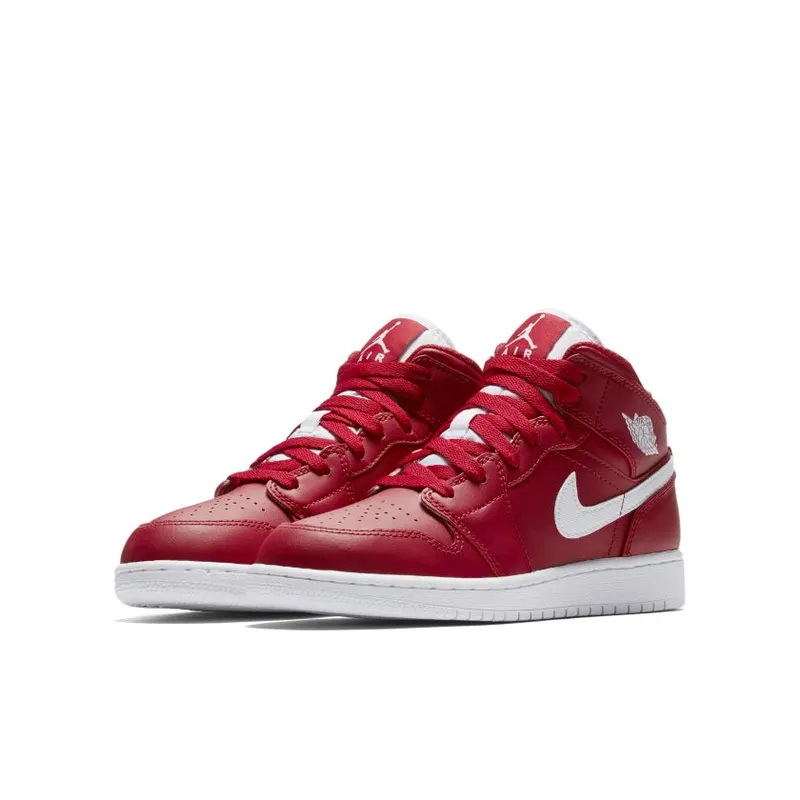 Jordan 1 Retro Mid Gym Red White (GS) (554725-600)