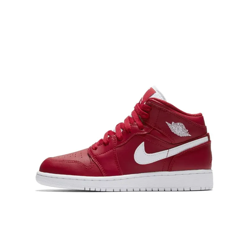 Jordan 1 Retro Mid Gym Red White (GS) (554725-600)