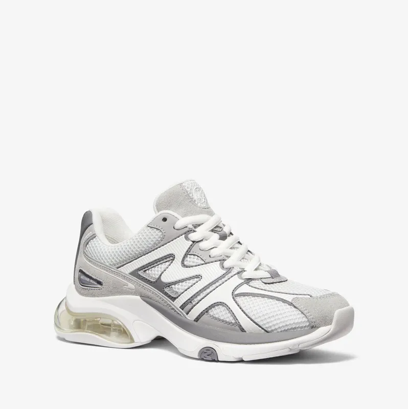 Michael Kors MK Kit Extreme Mesh and Leather Trainer – Light Slate Multi (43F3KIFS3D-9696)