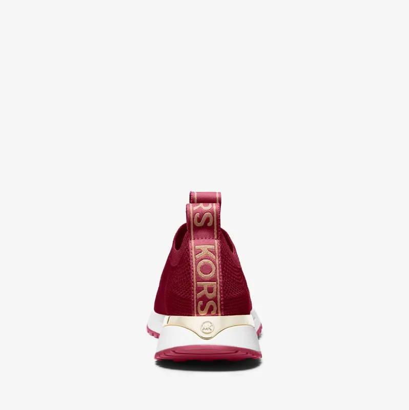 Michael Kors MK Bodie Logo Tape Stretch Knit Slip-On Trainer – Mulberry (43S3BDFP1D-2192)