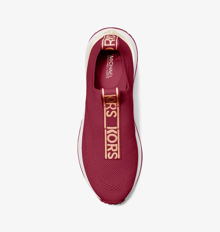 Michael Kors MK Bodie Logo Tape Stretch Knit Slip-On Trainer – Mulberry (43S3BDFP1D-2192)