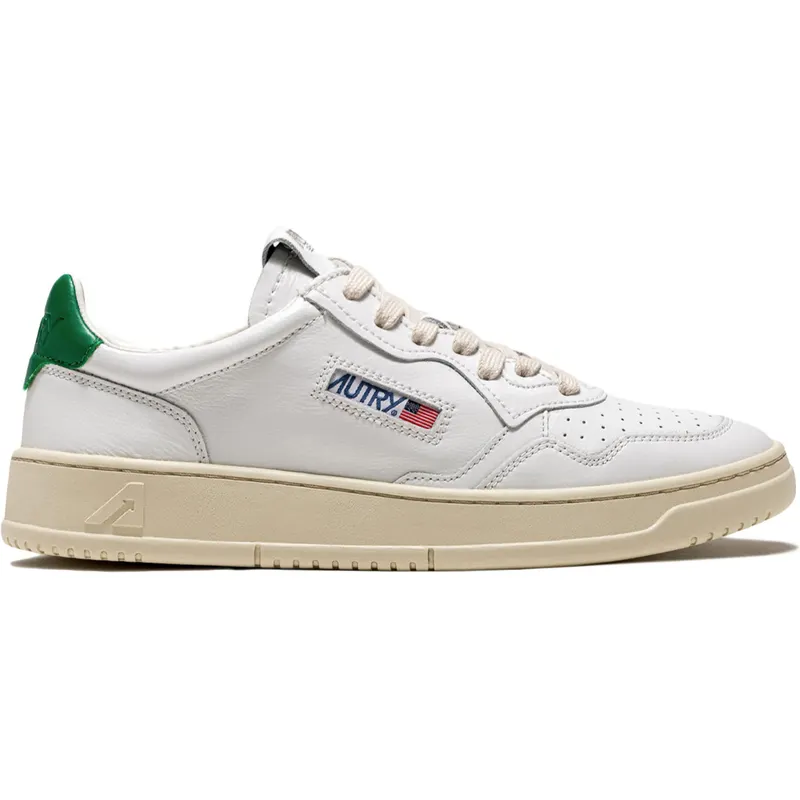 Autry Medalist Leather Low White Green (AULM-LL20)