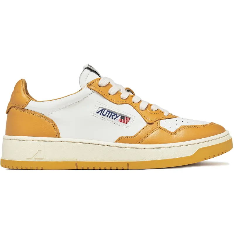 Autry Medalist Leather Low Yellow White (AULM-WB12)