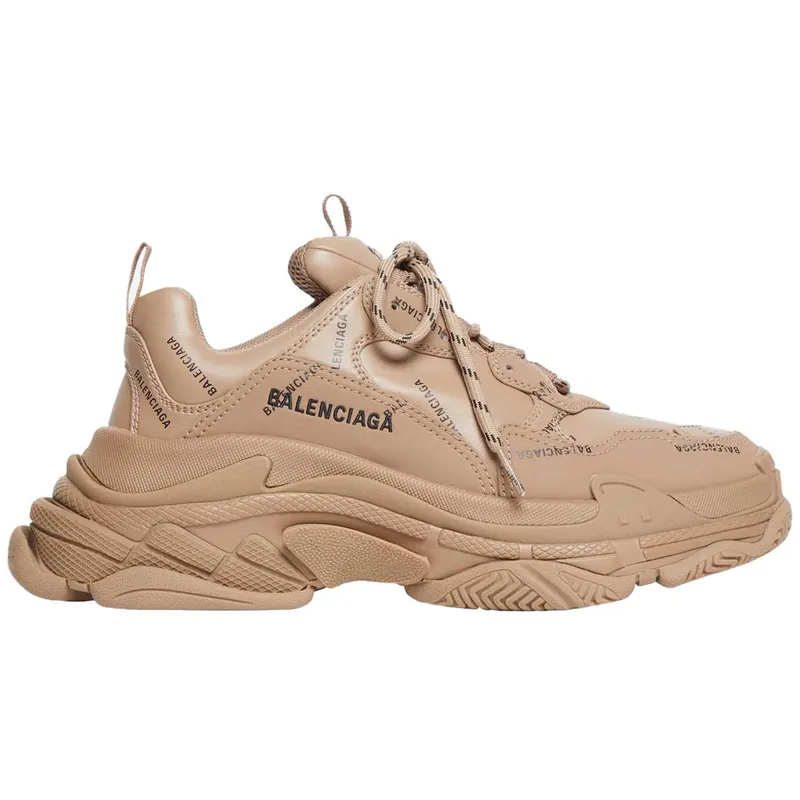 Balenciaga All Over Logo Triple S Beige (536737W2FA19911)