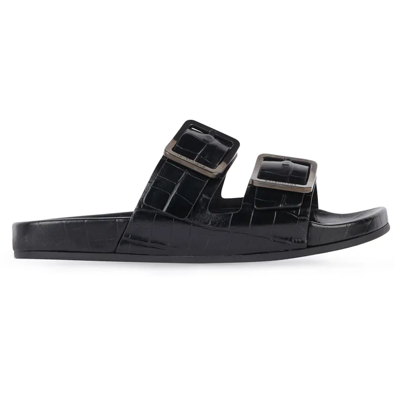 Balenciaga Mallorca Sandal Black Crocodile Embossed (660237WBB611010)