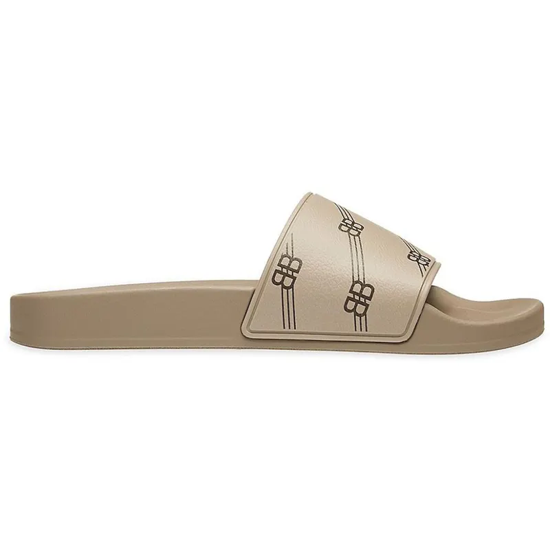Balenciaga Monogram Slides Light Brown Black (689031W1S9N3020)