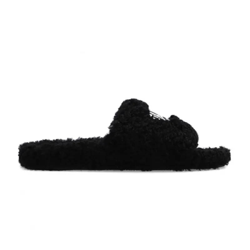 Balenciaga Paris Furry Slide Black (654747 W2DO2 1001)