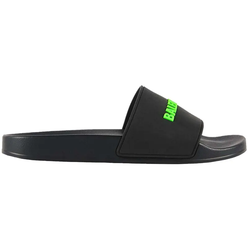 Balenciaga Pool Slide Black Fluo Green (Women’s) (565547W1S811030)