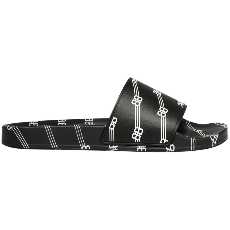 Balenciaga Pool Slides All Over Logo Black (590930 W2BG0 1090)