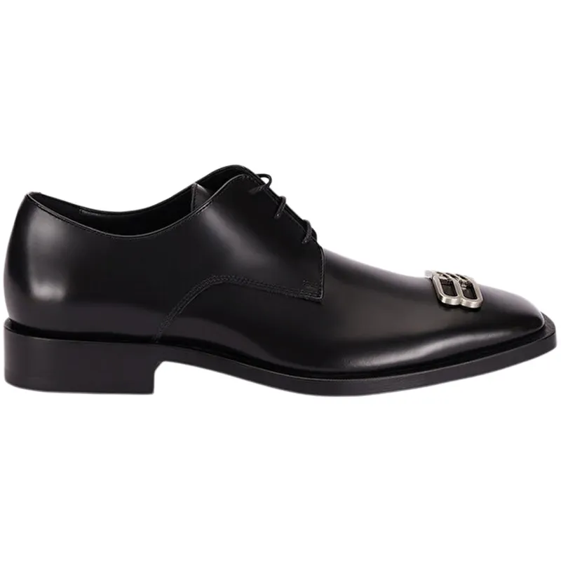 Balenciaga Rim Derby Shoes Black Leather (712642WA8E11081)