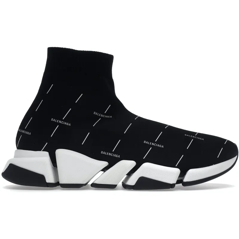 Balenciaga Speed 2.0 Black White Logo (645421W2DBT1090)