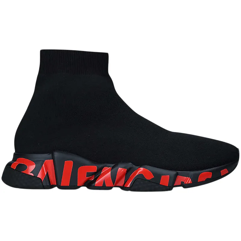 Balenciaga Speed 2.0 Graffiti Black Black Red (645334W2DBY1016)