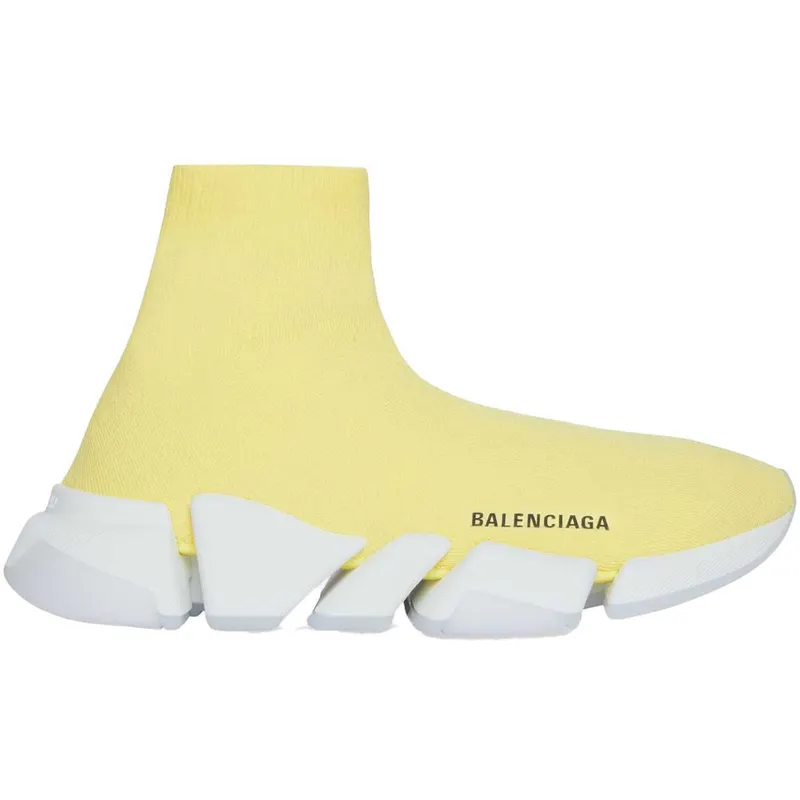 Balenciaga Speed 2.0 Recycled Knit Transparent Sole Yellow (Women’s) (654045W2DI27391)