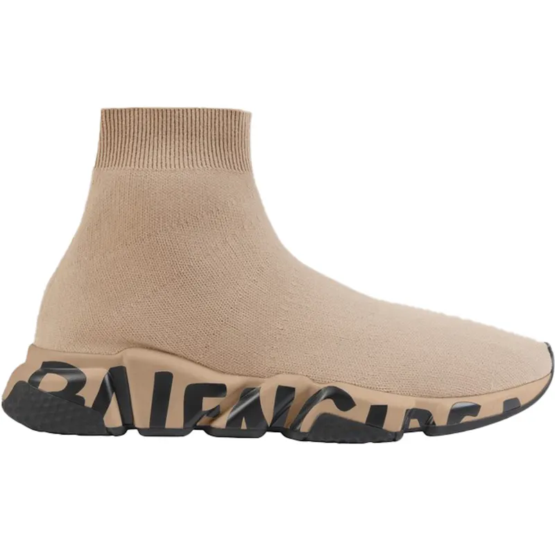 Balenciaga Speed Graffiti Beige Black (Women’s) (605942W2DB79710)