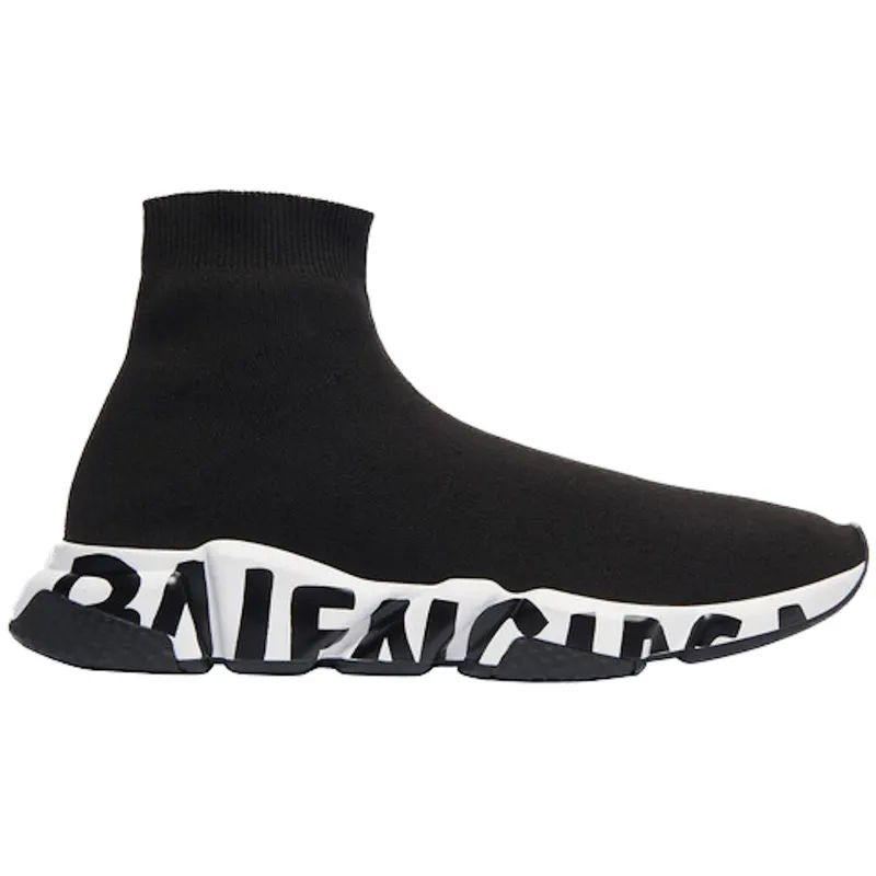 Balenciaga Speed Graffiti Trainers White Black Logo (Women’s) (605942W05GE1015 / 605942W2DB71015)