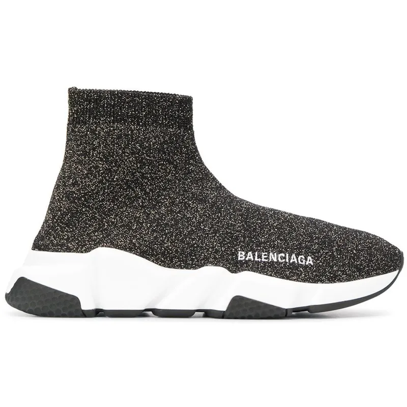 Balenciaga Speed Lurex Knit Metallic Grey (Women’s) (530284 W0680 1088)