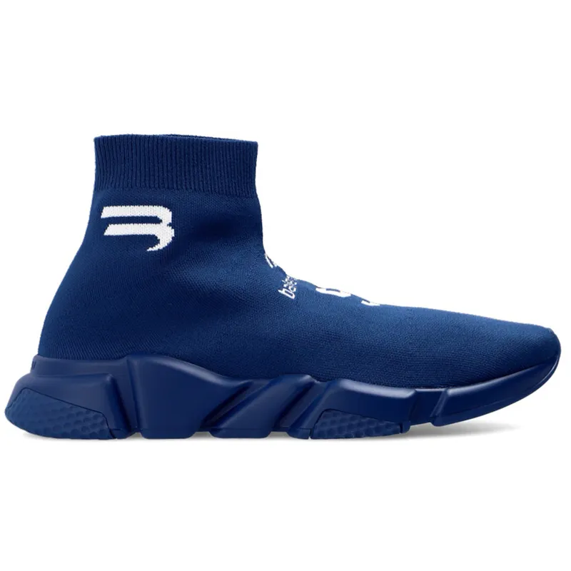Balenciaga Speed Soccer Runner Navy White (645734 W2DBU 4090)
