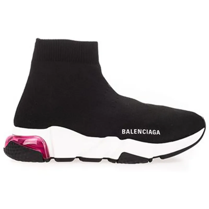 Balenciaga Speed Trainer Clear Sole Black Red (Women’s) (607543W2DB61014)