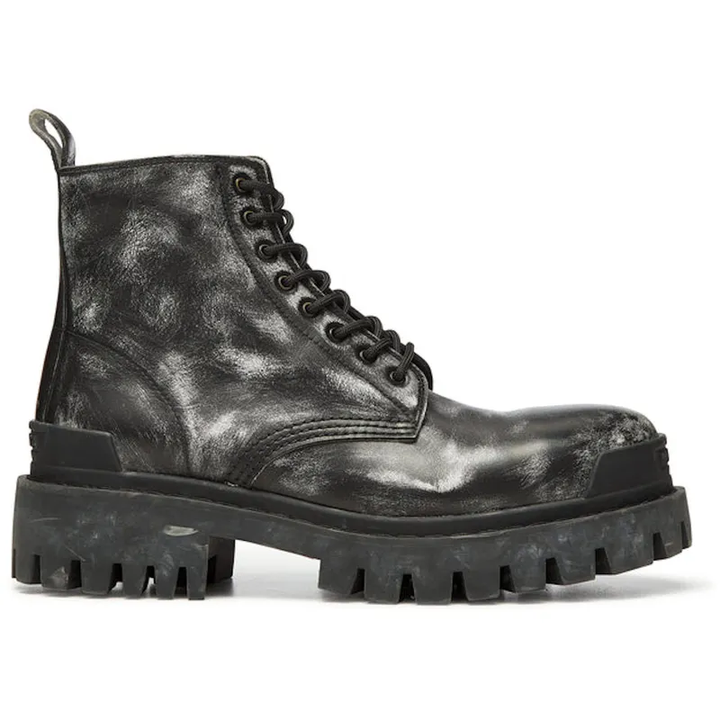 Balenciaga Strike Ankle Boots Black Leather (589338WBEF19010)